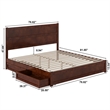 Aveline King Platform Bed with Matching Footboard & Drawers in Walnut