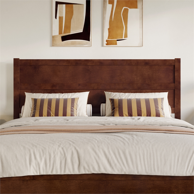 Aveline King Platform Bed with Matching Footboard & Drawers in Walnut