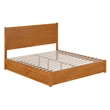 Aveline King Platform Bed with Matching Footboard & Drawers in Light Toffee