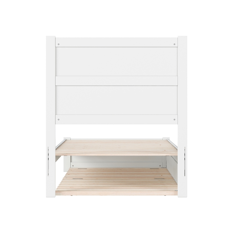 Aveline Twin XL Platform Bed with Matching Footboard & Twin XL Trundle in White