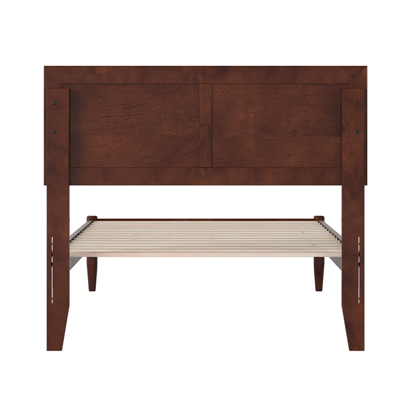Ellarie Twin XL Solid Wood Platform Bed in Walnut