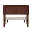 Ellarie Twin XL Solid Wood Platform Bed in Walnut