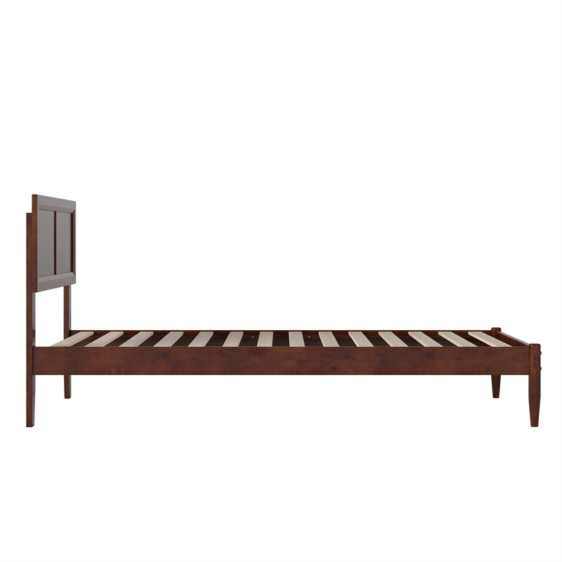 Ellarie Twin XL Solid Wood Platform Bed in Walnut