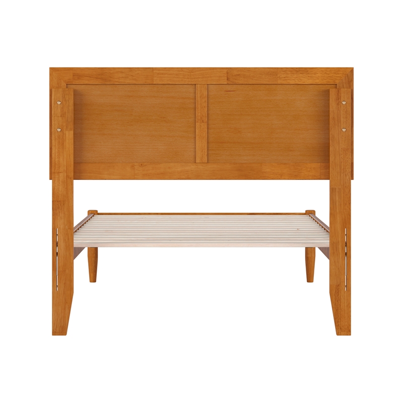 Ellarie Twin Solid Wood Platform Bed in Light Toffee
