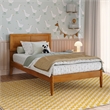 Ellarie Twin Solid Wood Platform Bed in Light Toffee