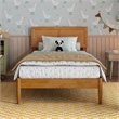 Ellarie Twin Solid Wood Platform Bed in Light Toffee
