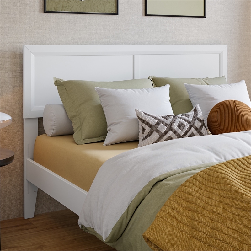 Ellarie Full Solid Wood Platform Bed in White