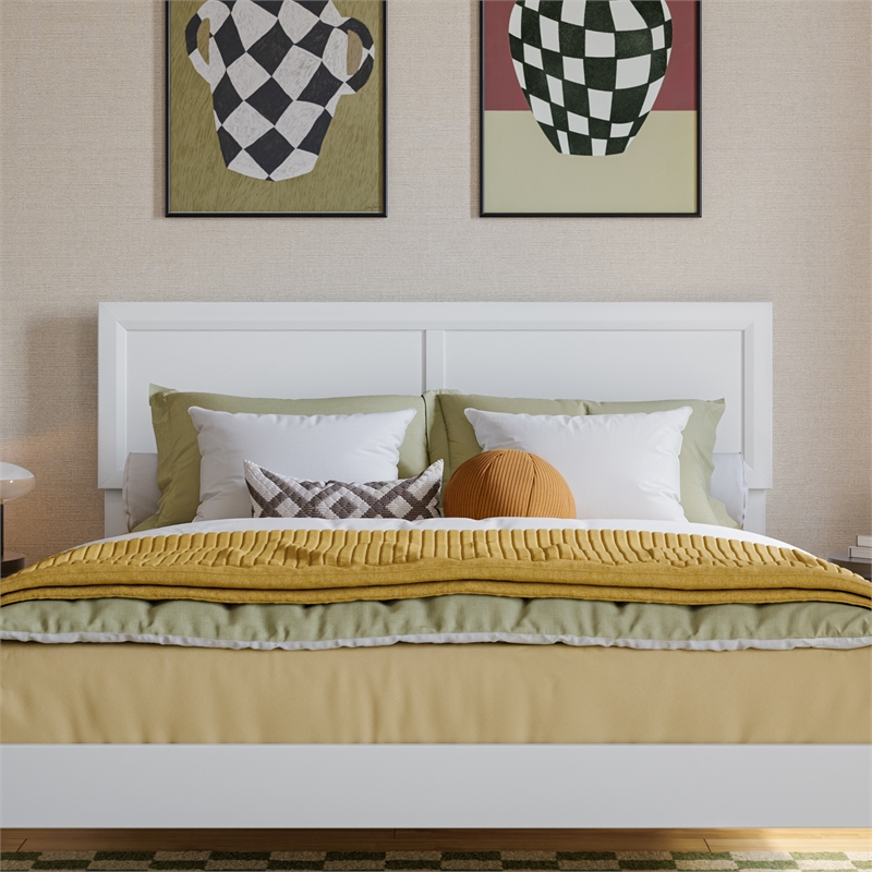 Ellarie Full Solid Wood Platform Bed in White