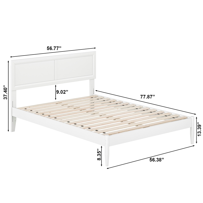 Ellarie Full Solid Wood Platform Bed in White
