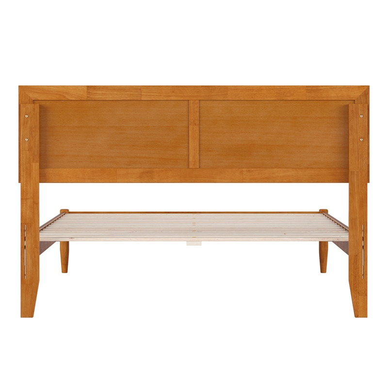 Ellarie Full Wood Platform Bed in Light Toffee