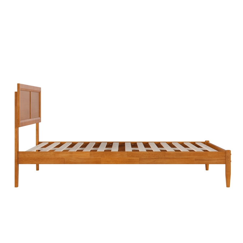 Ellarie Full Wood Platform Bed in Light Toffee