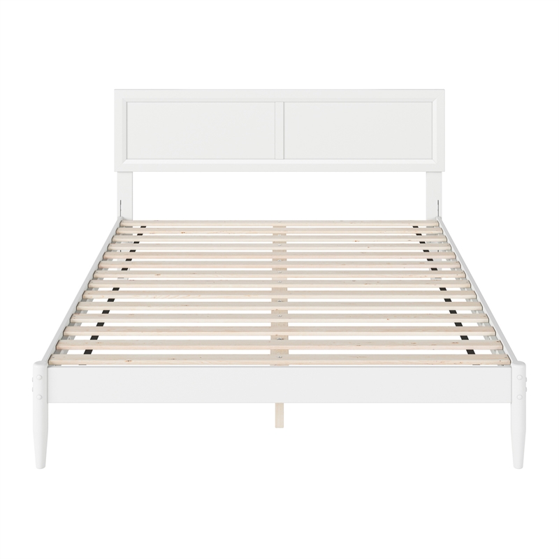 Ellarie Queen Solid Wood Platform Bed in White