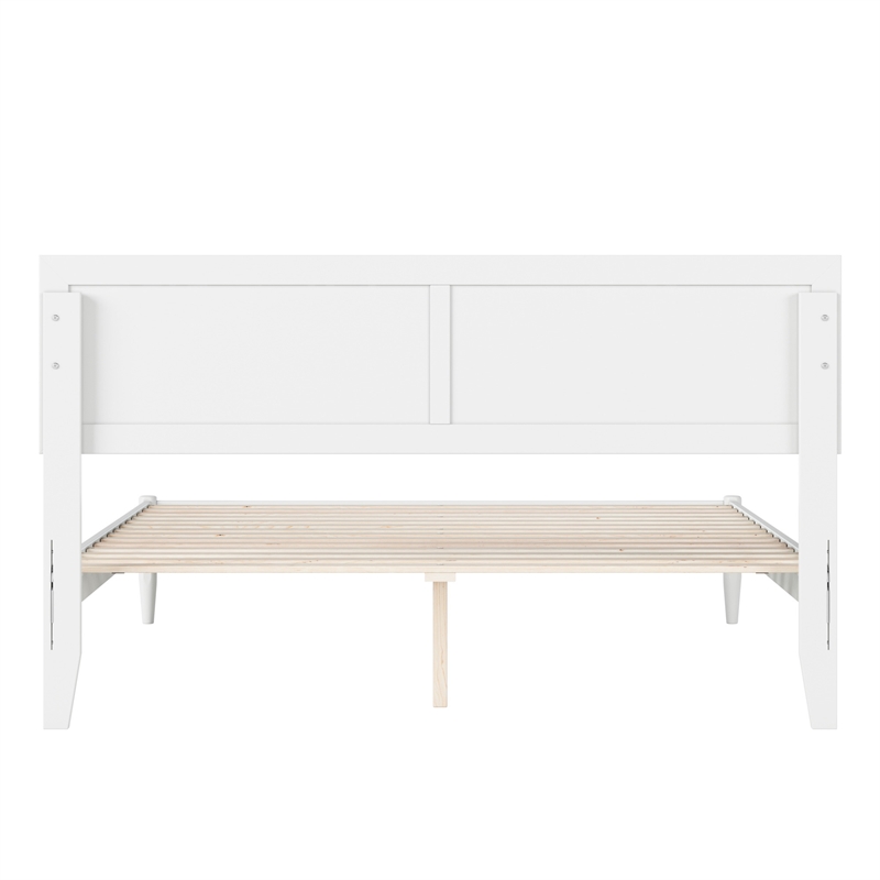 Ellarie Queen Solid Wood Platform Bed in White