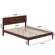 Ellarie Queen Solid Wood Platform Bed in Walnut
