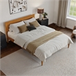 Ellarie Queen Wood Platform Bed in Light Toffee
