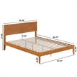 Ellarie Queen Wood Platform Bed in Light Toffee