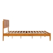 Ellarie Queen Wood Platform Bed in Light Toffee