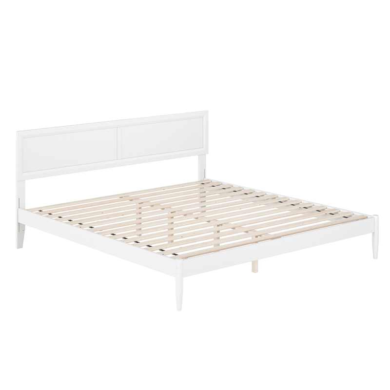 Ellarie King Solid Wood Platform Bed in White