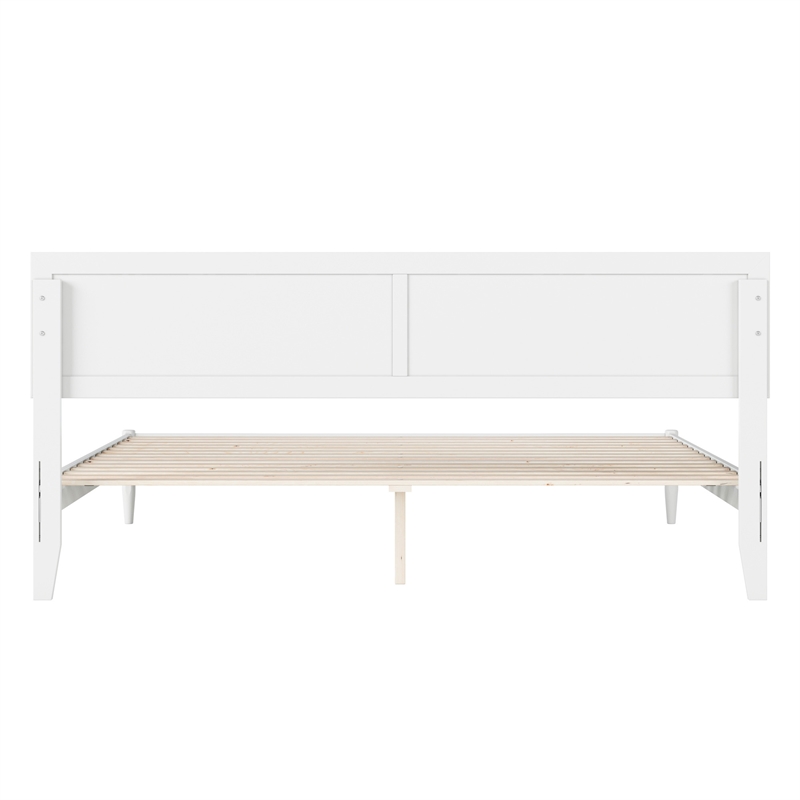 Ellarie King Solid Wood Platform Bed in White