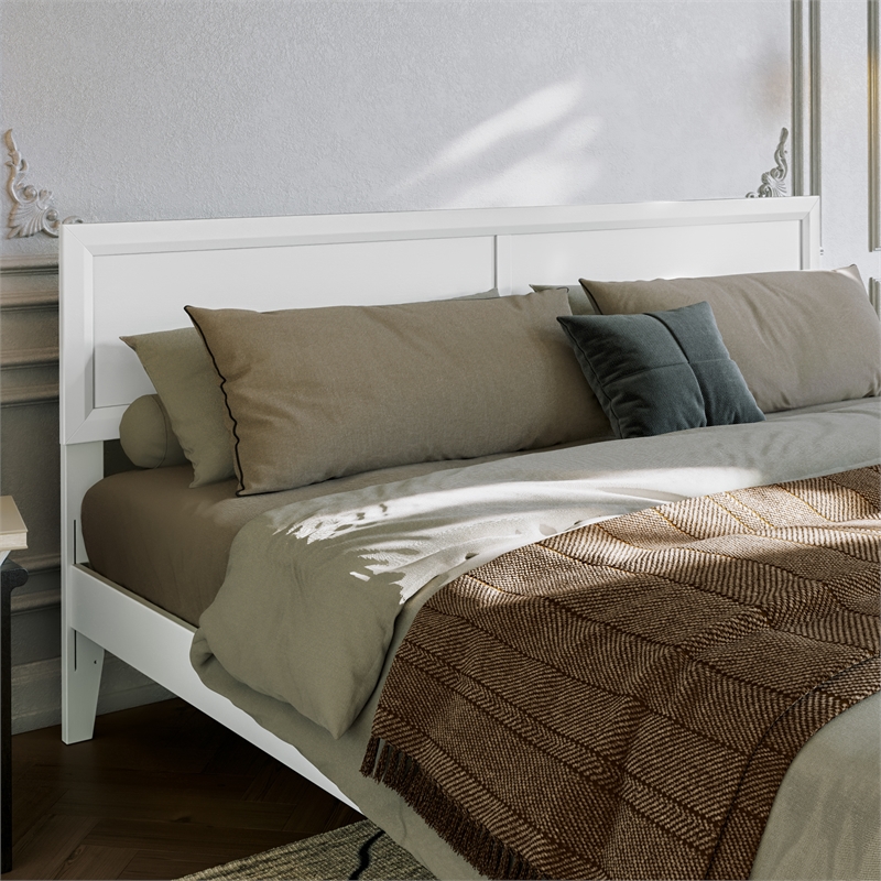 Ellarie King Solid Wood Platform Bed in White