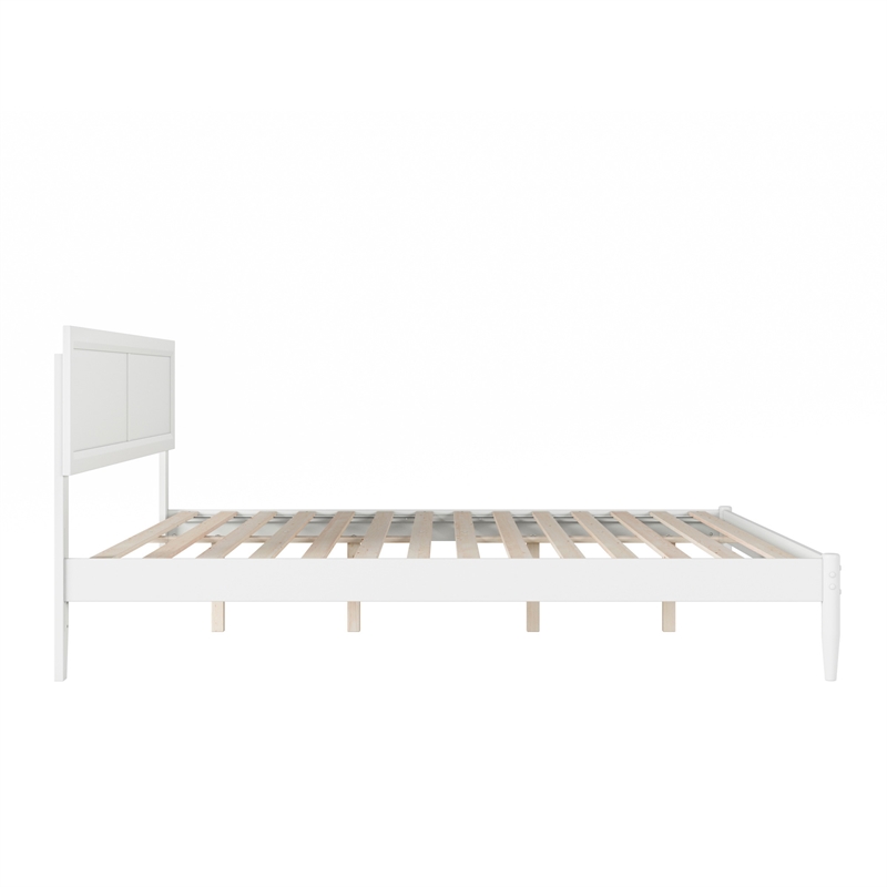 Ellarie King Solid Wood Platform Bed in White
