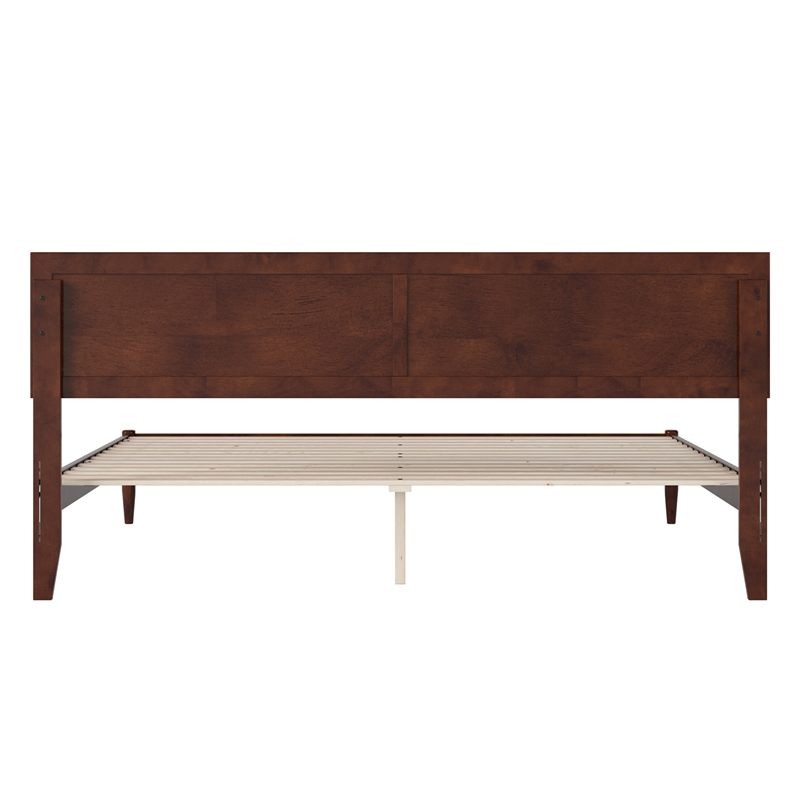 Ellarie King Wood Platform Bed in Walnut
