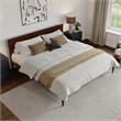 Ellarie King Wood Platform Bed in Walnut