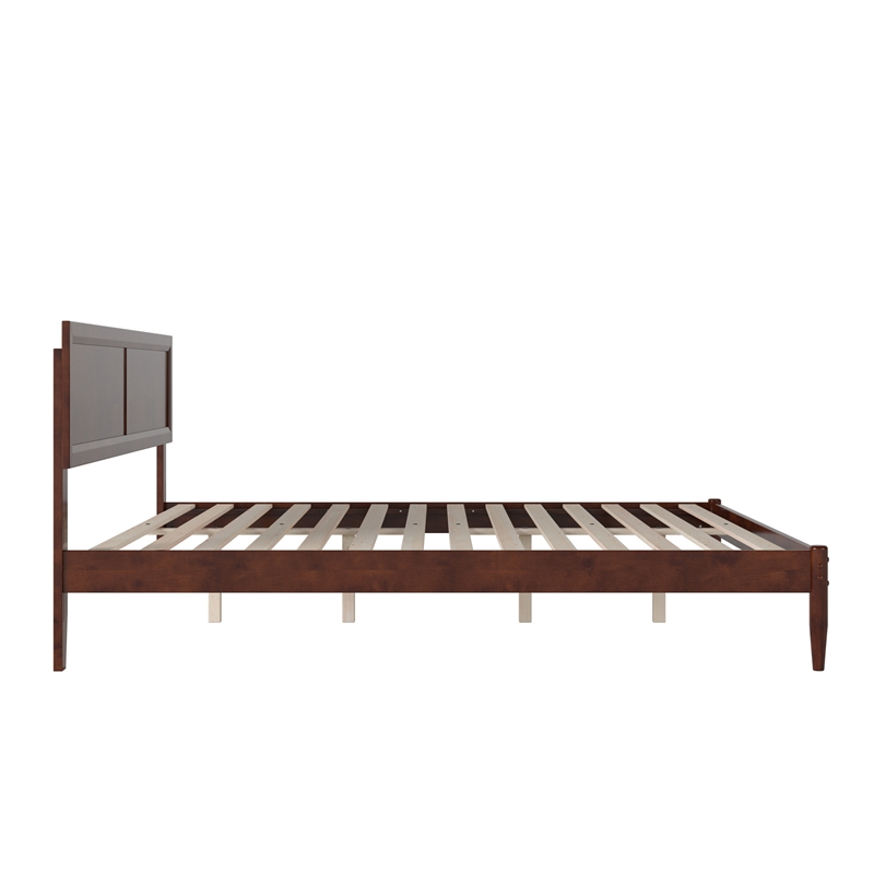 Ellarie King Wood Platform Bed in Walnut