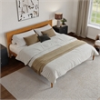 Ellarie King Wood Platform Bed in Light Toffee
