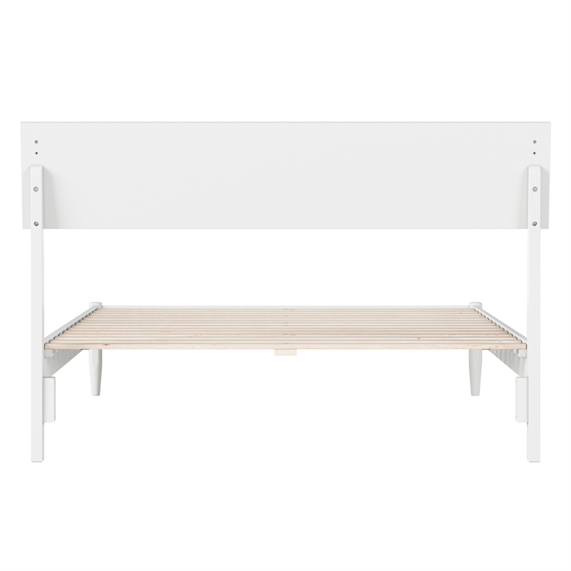 Bradford Full Wood Platform Bed in White