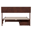 Norla Full Wood Platform Bed with Footboard and Drawers in Walnut