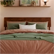 Norla Full Wood Platform Bed with Footboard and Drawers in Walnut