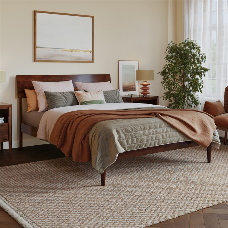 Bradford Full Wood Platform Bed in Walnut