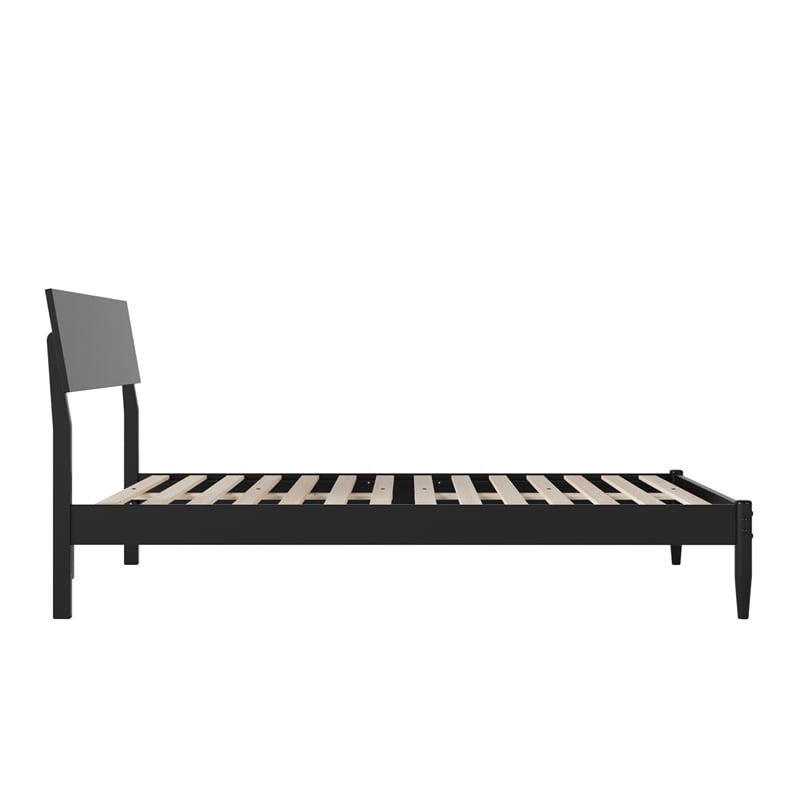 AFI Bradford Full Wood Platform Bed with Adjustable Headboard in Black