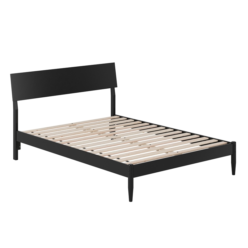 AFI Bradford Full Wood Platform Bed with Adjustable Headboard in Black