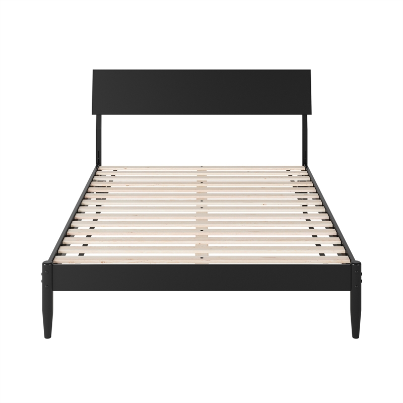 AFI Bradford Full Wood Platform Bed with Adjustable Headboard in Black