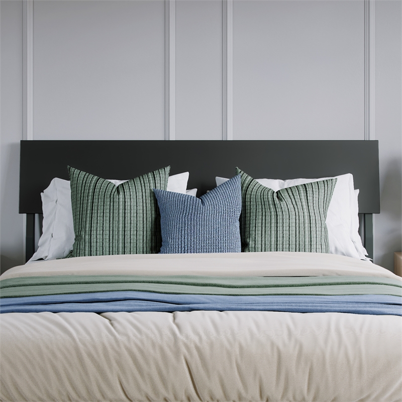AFI Bradford Full Wood Platform Bed with Adjustable Headboard in Black