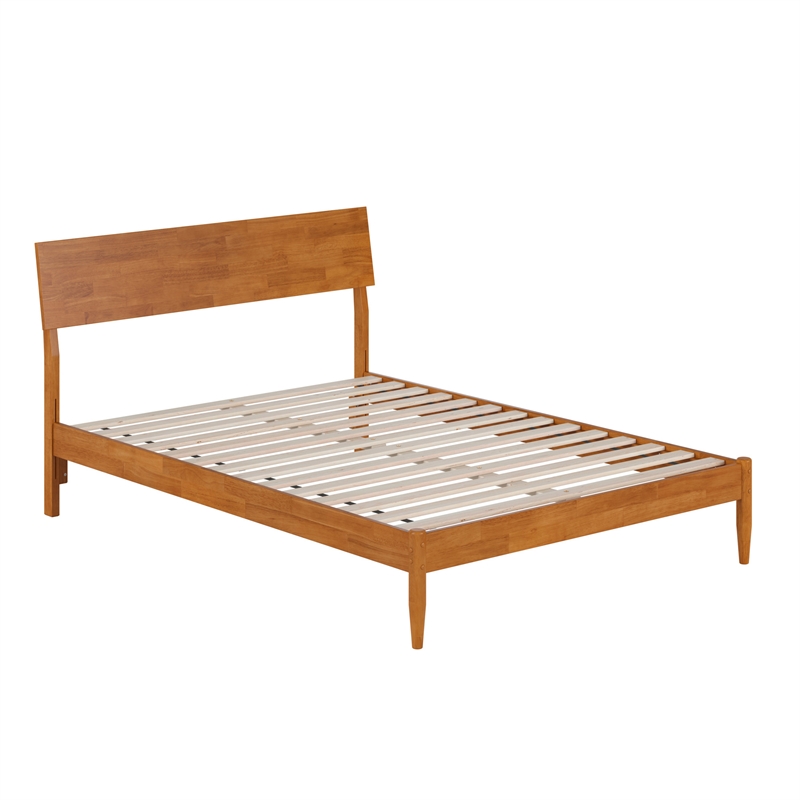 Bradford Full Wood Platform Bed in Light Toffee