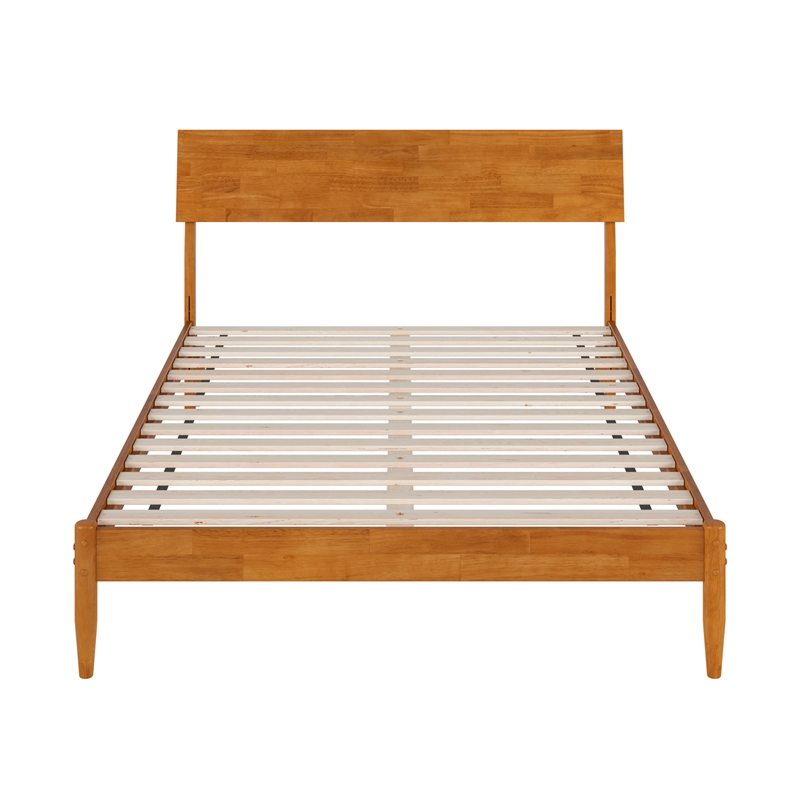 Bradford Full Wood Platform Bed in Light Toffee