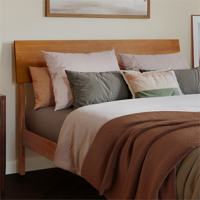 Bradford Full Wood Platform Bed in Light Toffee