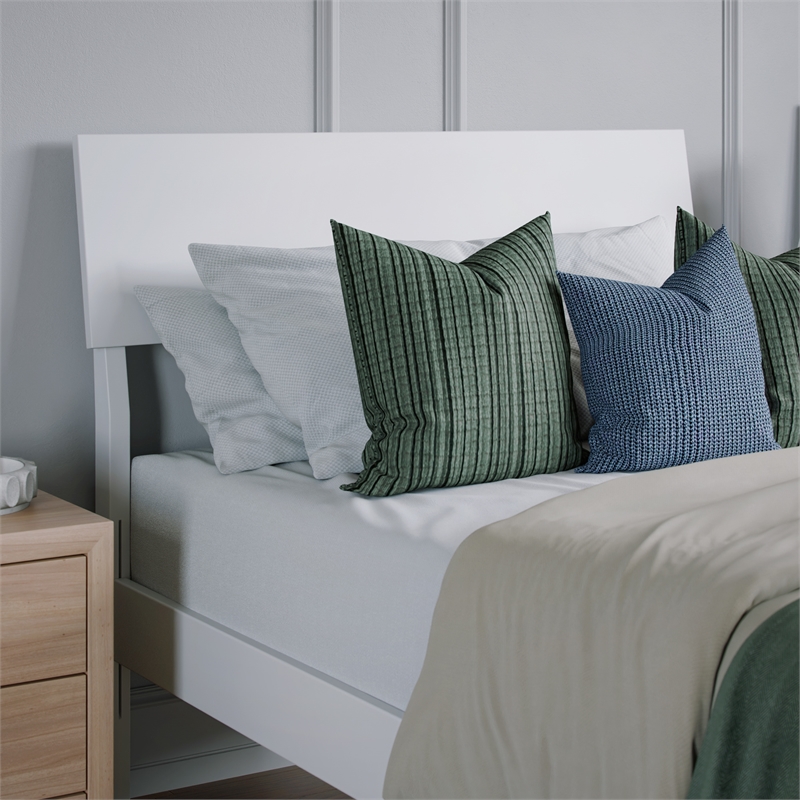 Bradford Twin XL Solid Wood Platform Bed in White