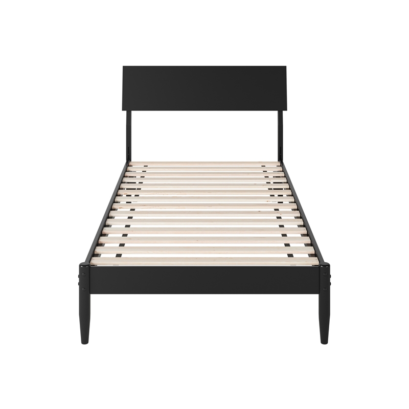 Bradford Twin XL Wood Platform Bed in Black