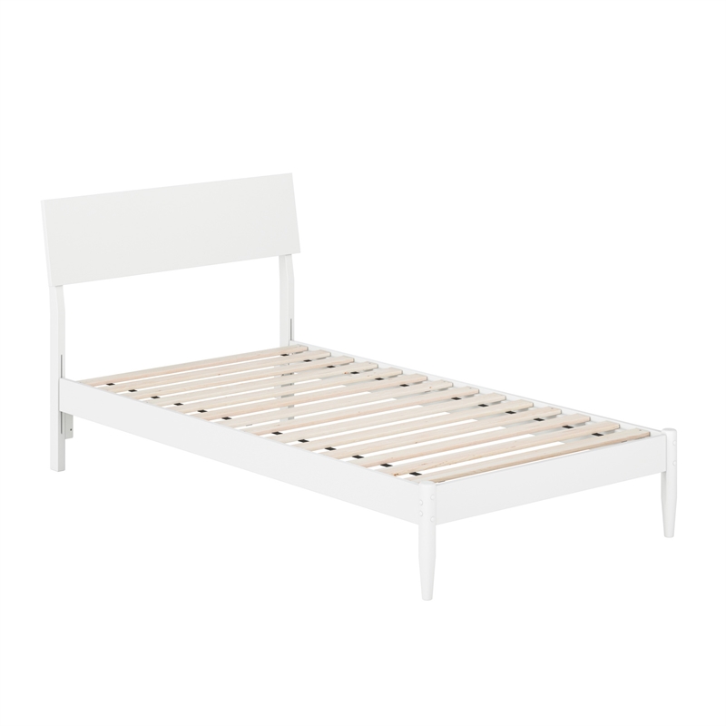 Bradford Twin Wood Platform Bed in White