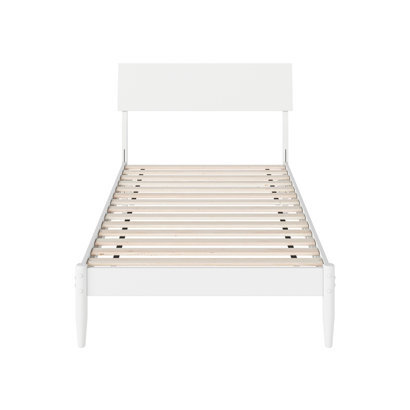 Bradford Twin Wood Platform Bed in White