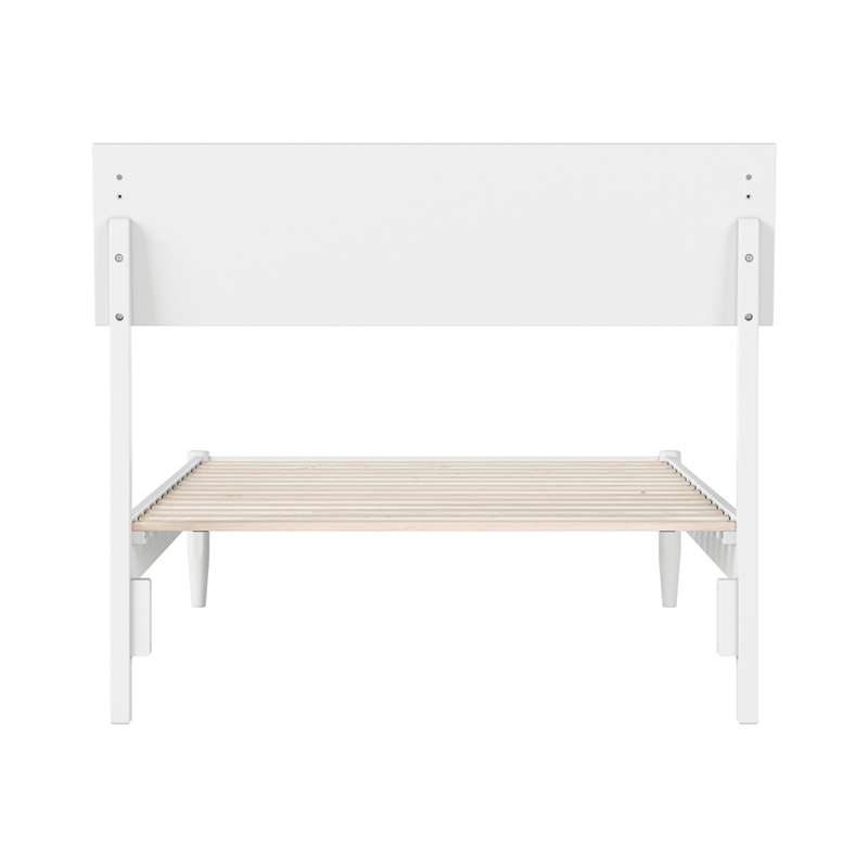 Bradford Twin Wood Platform Bed in White
