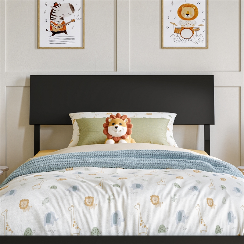 Bradford Twin Wood Platform Bed in Black
