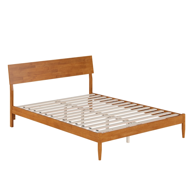 Bradford Queen Wood Platform Bed in Light Toffee