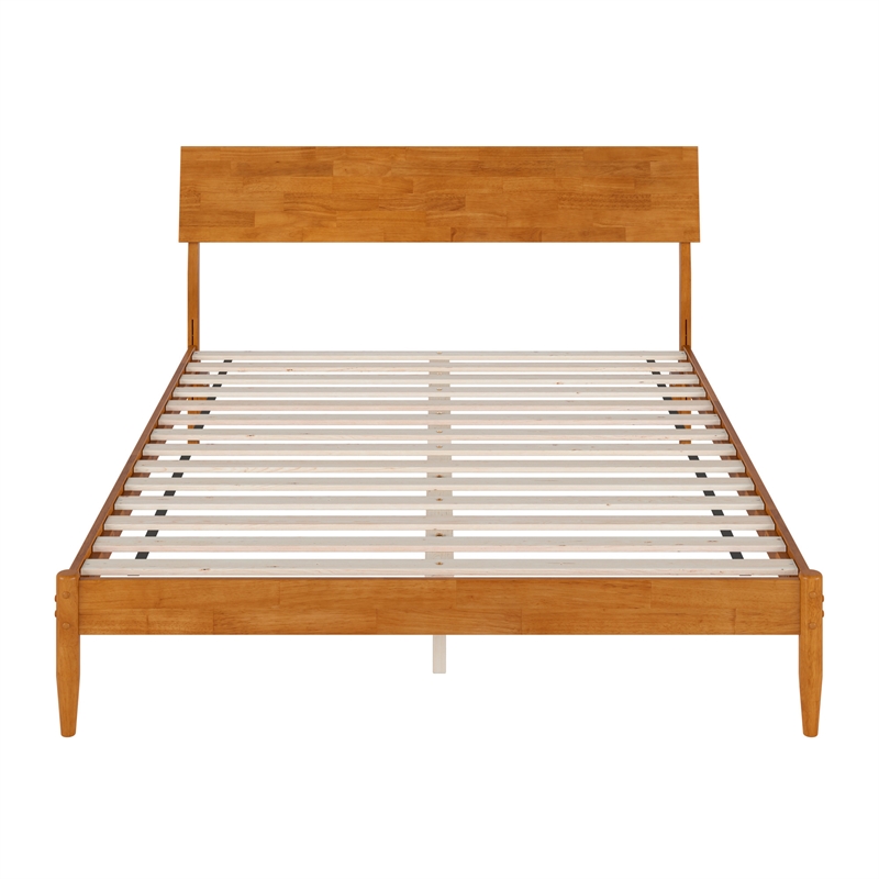 Bradford Queen Wood Platform Bed in Light Toffee