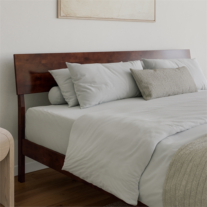 Bradford King Wood Platform Bed in Walnut