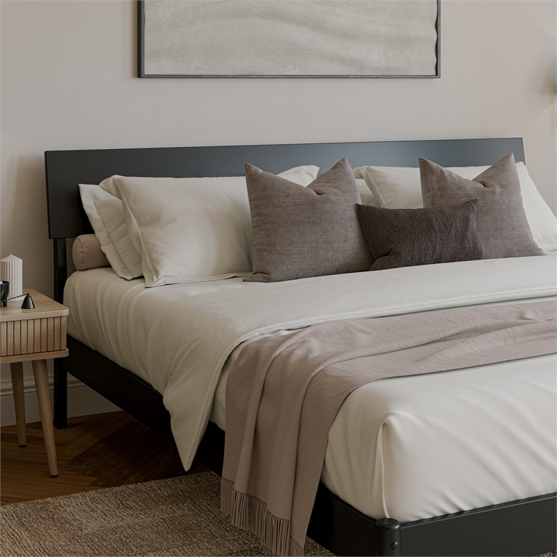 Bradford King Wood Platform Bed in Black
